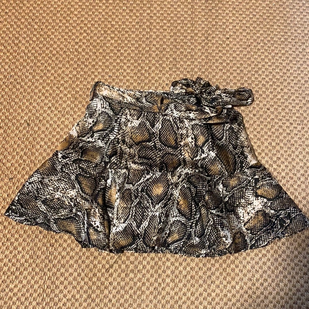 Zara snakeskin print mini skirt